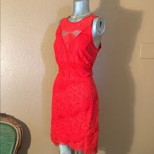 Adelyn Rae Elegant Red Lace Dress.  Sz M